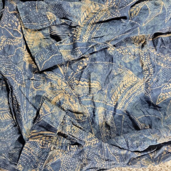 Lauren Ralph Lauren Shirt Womens Petite Large Button Up 3/4 Open Slv Geometric - Picture 7 of 9